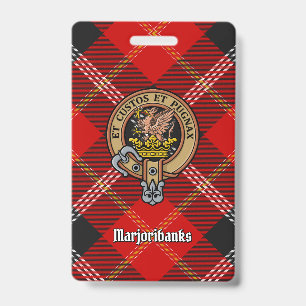 Crachá Brasão do Clã Marjoribanks sobre Tartan