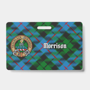 Crachá Brasão do Clã Morrison sobre Tartan de Caça