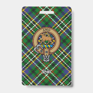 Crachá Brasão do clã Scott sobre Tartan verde