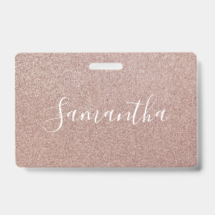 Crachá Brilho Metálico Dourado Rosa Bonito de Menina Espe