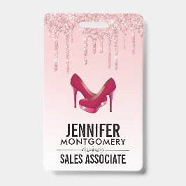 Crachá Brilho Moderno Rosa e Saltos Altos