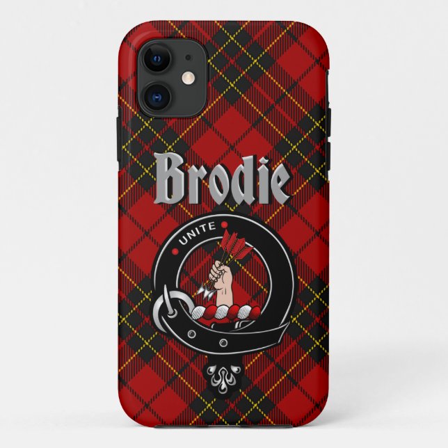 Crachá Brodie Clan e Capa de telefone Tartan (Verso)
