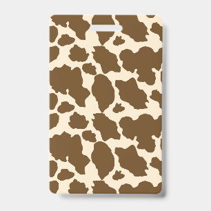 Crachá Brown Spots Cow Print Farmer Farm Animals Classy