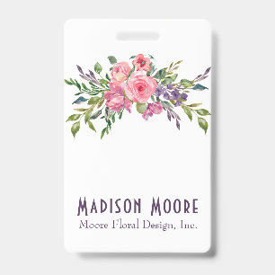 Crachá Buquê Floral Lavanda e Rosa