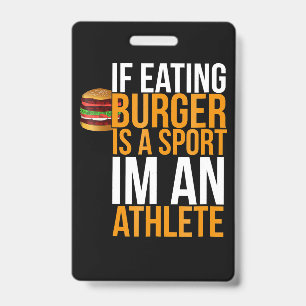 Crachá Burger Hamburger CHURRASCO Humor Engraçado Pun Id