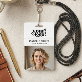 Crachá Business ID Card QR Modern Large Photo Employee