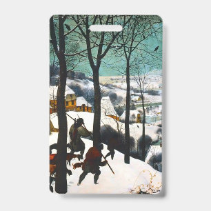 Crachá Caçadores na Paisagem de Neve de Pieter Bruegel
