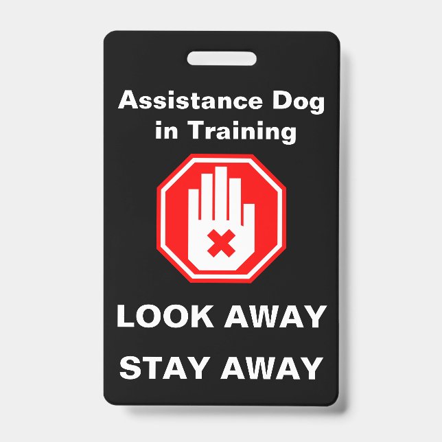 Crachá Cachorro de Assistência em Treinamento Identificaç (Frente)