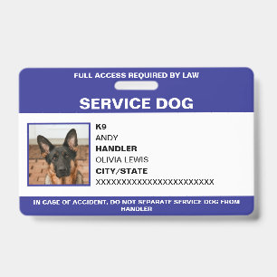 Crachá Cachorro de Serviço de Identificação Fotográfica P