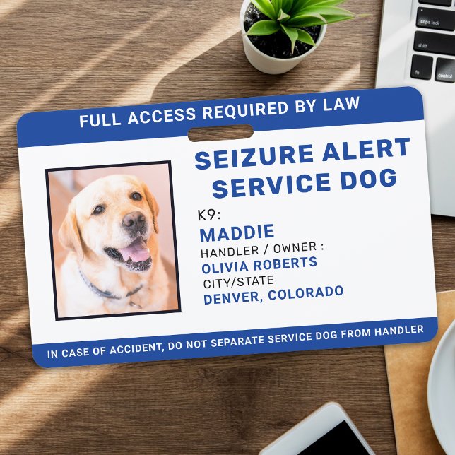 Crachá Cachorro de Serviço Personalizado de Alerta de Con (Criador carregado)