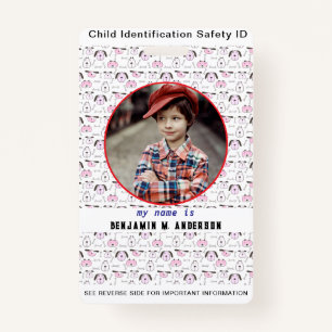 Crachá Cachorro do Criança Bonita Foto Personalizada Colo