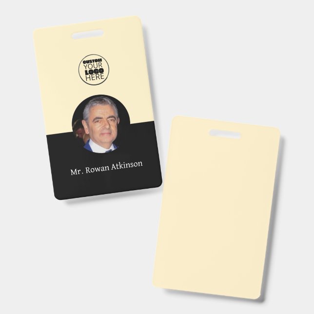 Crachá Cadalete de Identificação de Funcionário com Logot (Frente e verso)