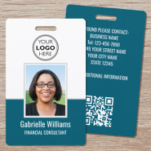 Cadalho de Segurança Teal de QR de Funcionário de