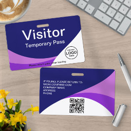 Crachá Cadeado Rocho Personalizado QR Code Roxo para Visi