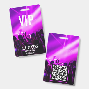 Crachá Cadeia de Acesso Total VIP do Festival em QR Code