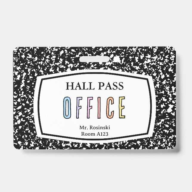 Crachá caderno de composição passagem pelo hall da escola (Frente)