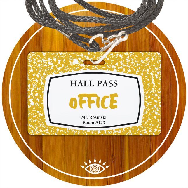 Crachá caderno de composição passagem pelo hall para educ (Criador carregado)