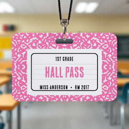 Crachá Caderno de Composição Sala de Aula Passagem Rosa