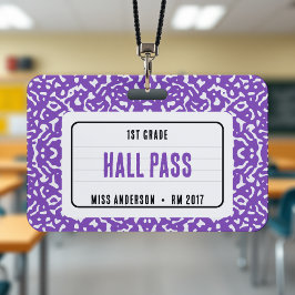Crachá Caderno de Composição Sala de Aula Passagem Roxa