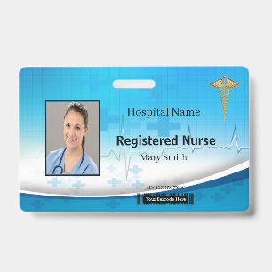 Crachá Caduceus Cross Medical Photo ID