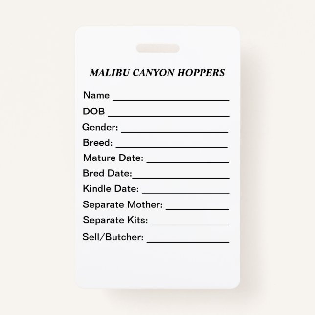 Crachá Cage Tag (Frente)