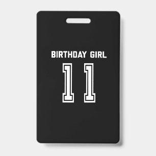 Crachá Camiseta de Aniversário de 11 Anos Presente Menina