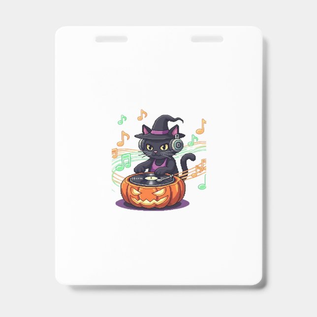 Crachá Camiseta Dj cat halloween Oversized (Frente)