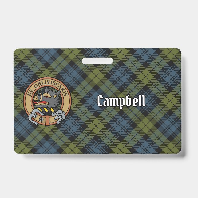Crachá Campbell Crest sobre Tartan (Frente)