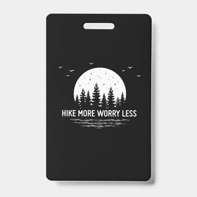 Crachá Camper Gift | Hike More Worry Less Birthday (Frente)