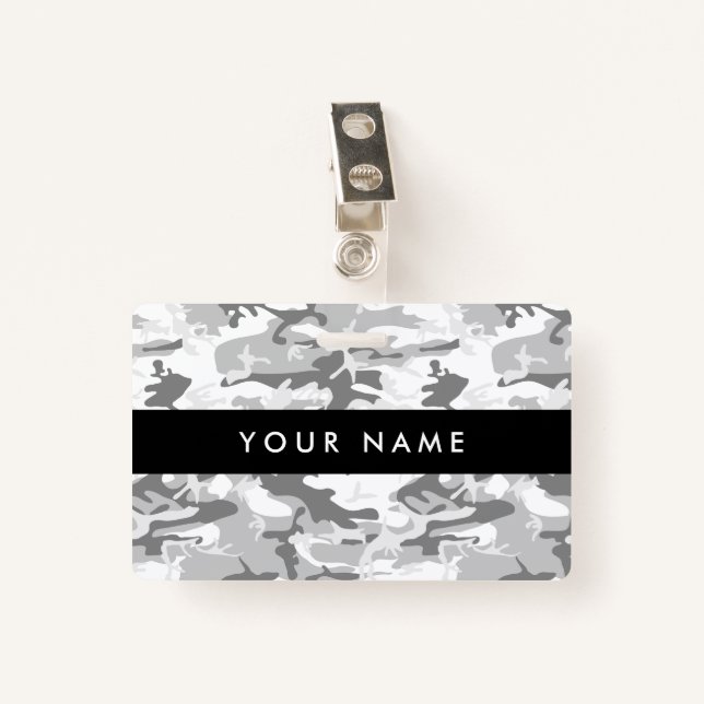 Crachá Camuflagem de Cinzas de inverno, Militar, Exército (Frente com Clipe)