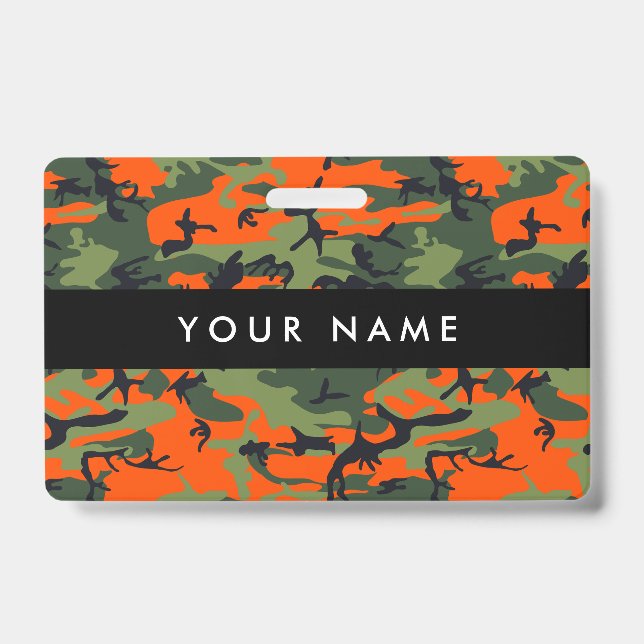 Crachá Camuflagem Laranja e Verde, Militar, Exército (Frente)