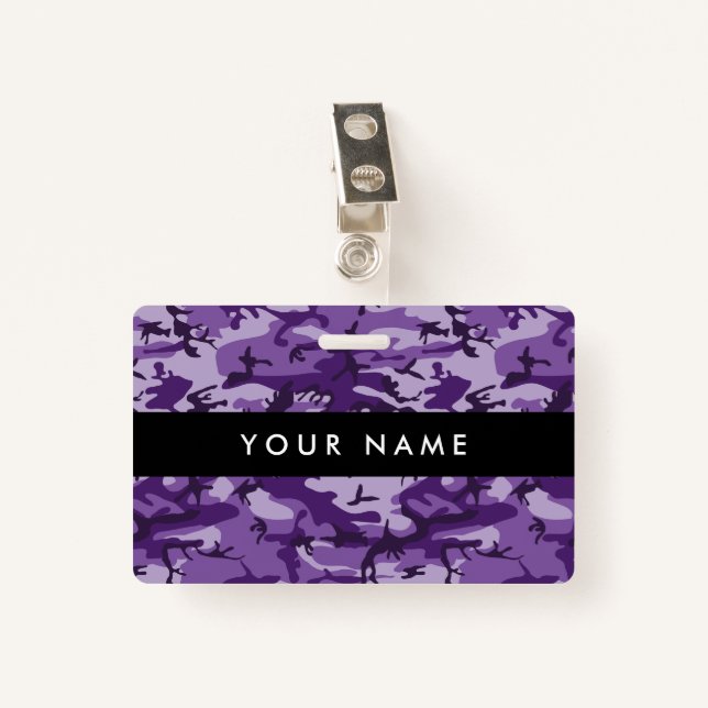 Crachá Camuflagem Roxa, Militares, Exército (Frente com Clipe)
