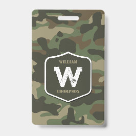 Crachá Camuflagem Verde Padrão Exército Monograma