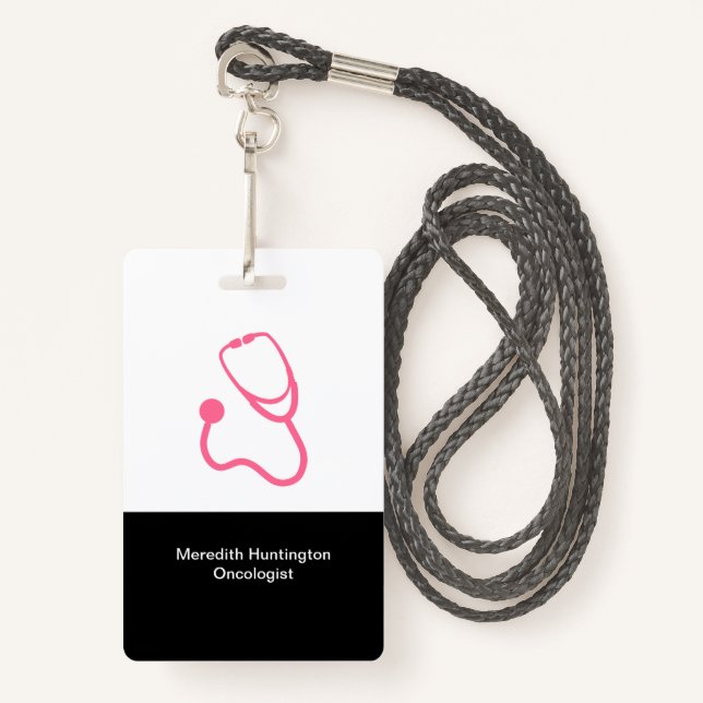 Crachá Cancer Médico do Oncologista ID (Frente com cordão)