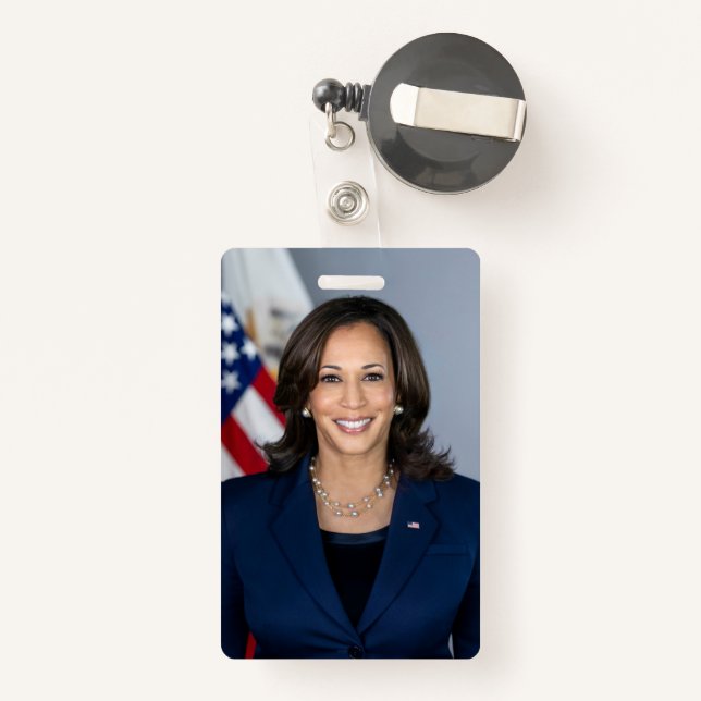 Crachá Candidato Kamala Harris EUA 2024 (Costas com retrátil)