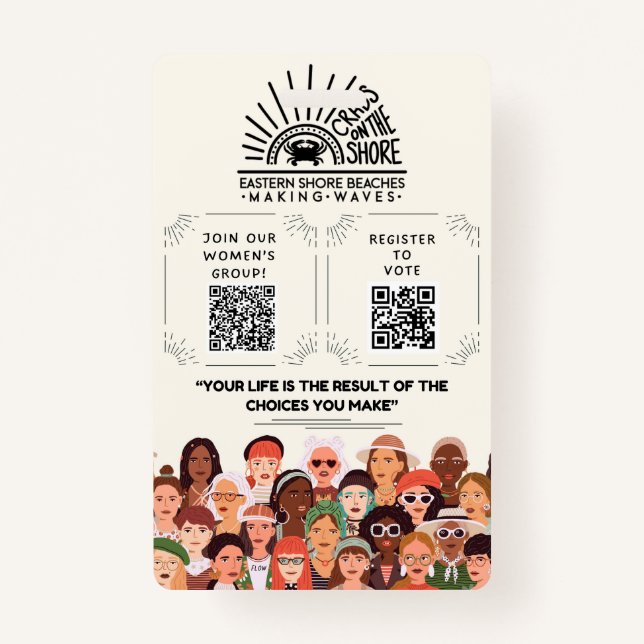 Crachá Caranguejos na margem juntam-se e registram o Crac (Frente)