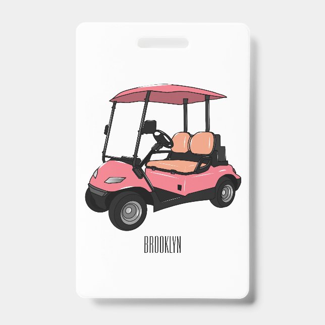 Crachá Carrinho de golfe / desenho animado de buggy de go (Frente)