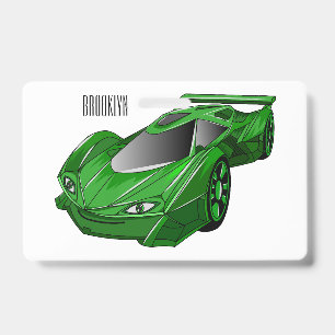 Crachá Carro desportivo verde com ilustração aerofoil
