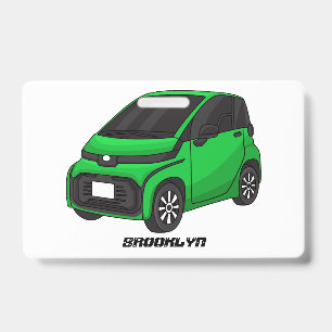 Crachá Carro verde fofo de tamanho micro