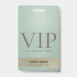 CRACHÁ CARTÃO DE ACESSO A EVENTO VIP ÁGUA-MARINHA ELEGANT