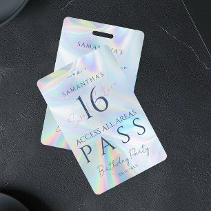 Crachá Cartão de Acesso VIP Aniversário de 16 anos Hologr