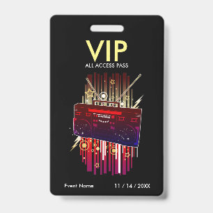 Crachá Cartão de Acesso VIP Boombox Blast