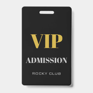 Crachá Cartão de Acesso VIP Simples e Elegante para Night