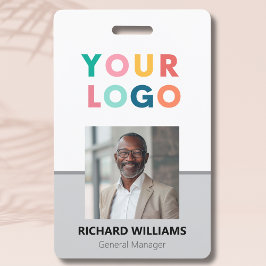 Crachá Cartão de ID de Funcionário de Empresa Minimalista