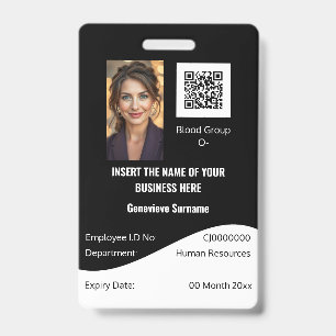 Crachá Cartão de ID de funcionário PERSONALIZADO branco p