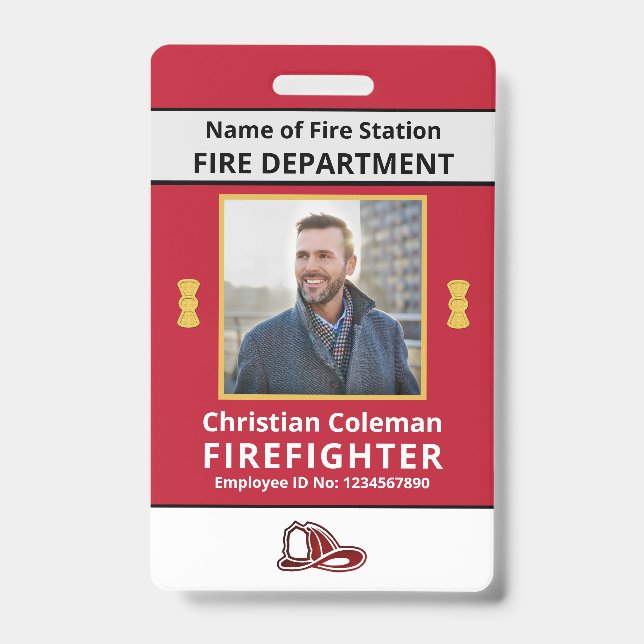 Crachá Cartão de ID de Funcionário Personalizado Foto Log (Frente)