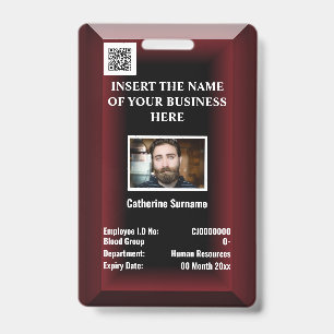 Crachá Cartão de ID de funcionário personalizado Logo