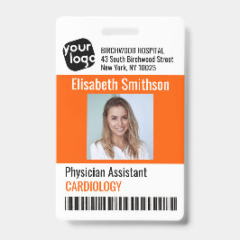 Crachá Cartão de ID do Assistente Médico Personalizado Mo