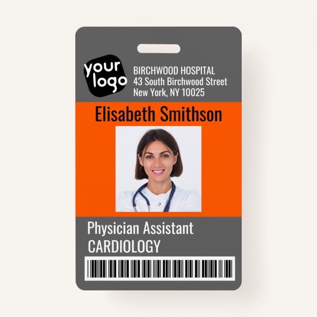 Crachá Cartão de ID do Assistente Médico Personalizado Mo (Frente)