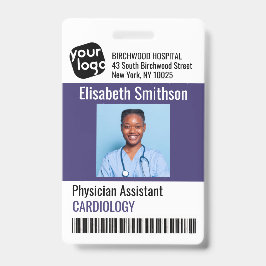 Crachá Cartão de ID do Assistente Médico Personalizado Mo